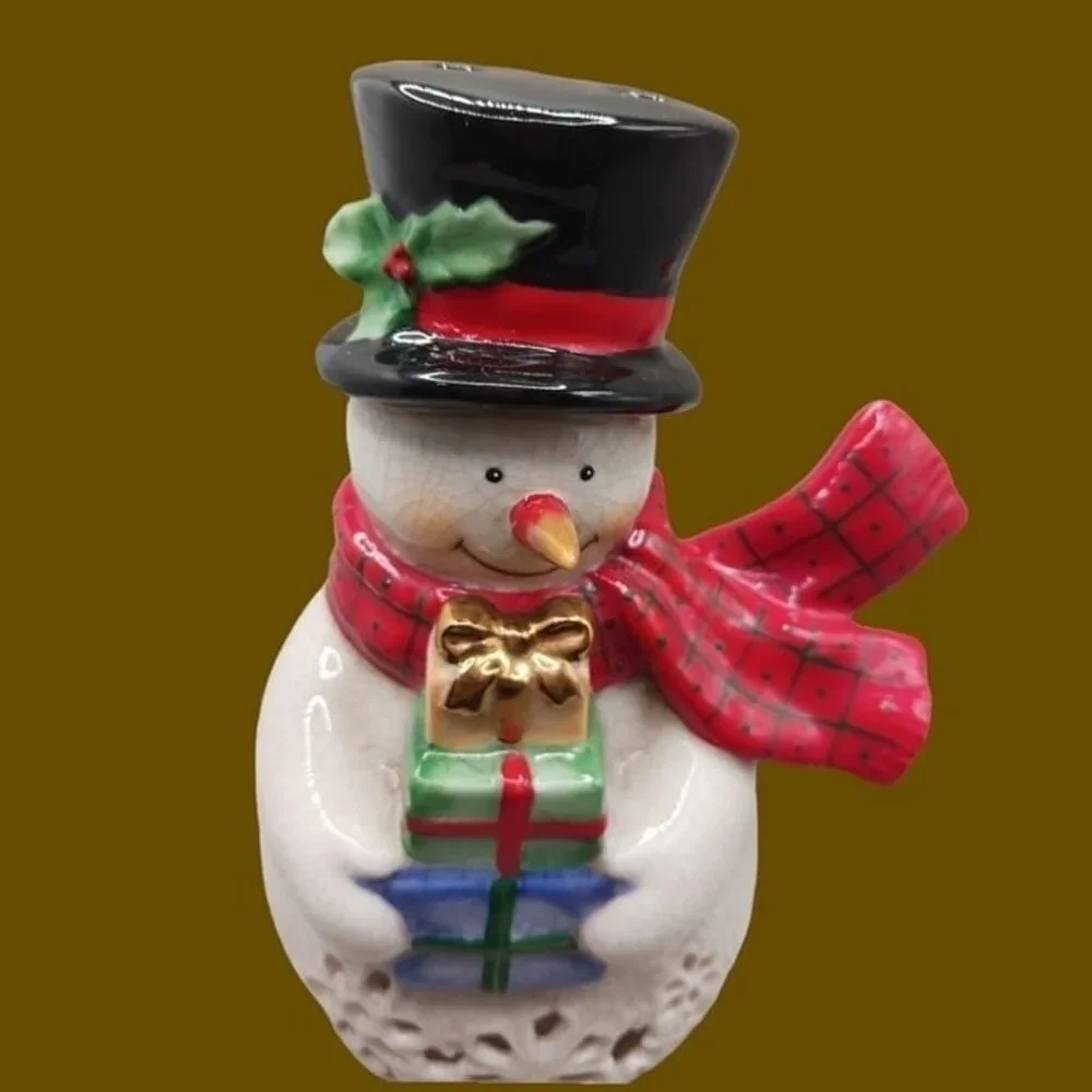 Department 56 snowman tealight candle holder